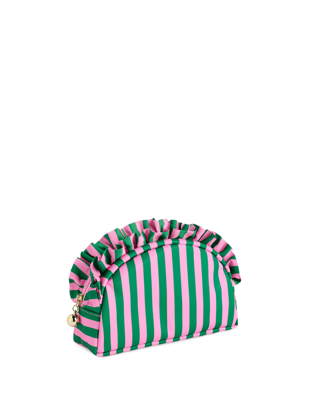STRIPE RUFFLE ZIP POUCH