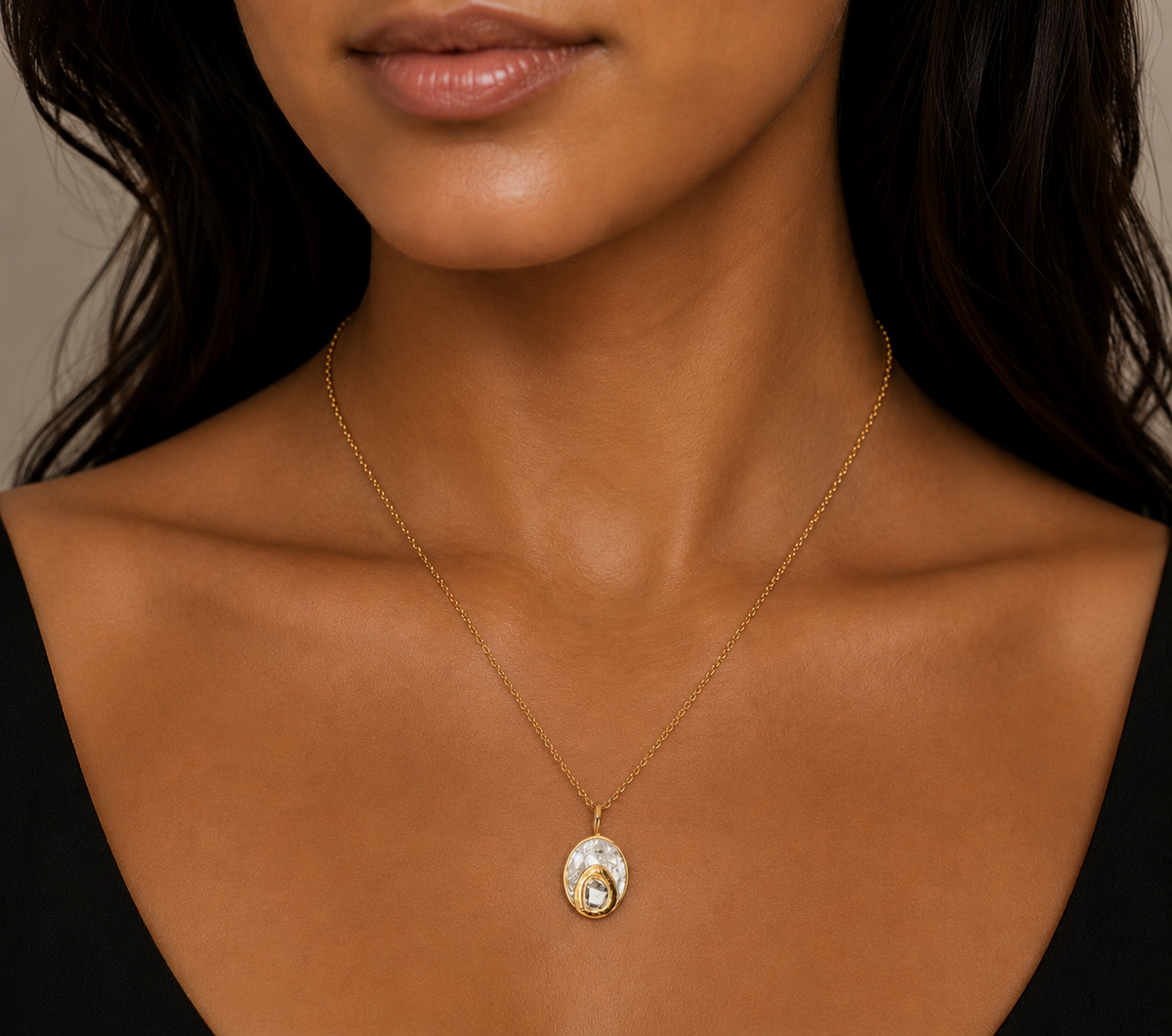 OVAL POLKI CHARM
