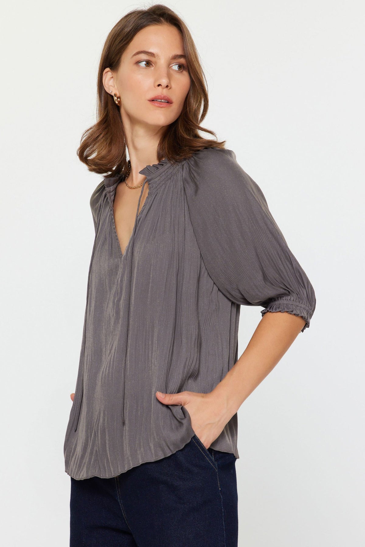 PLEAT BLOUSE