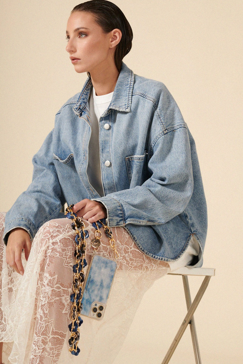 LCF CHAIN CASSY FLEURS BLEUES