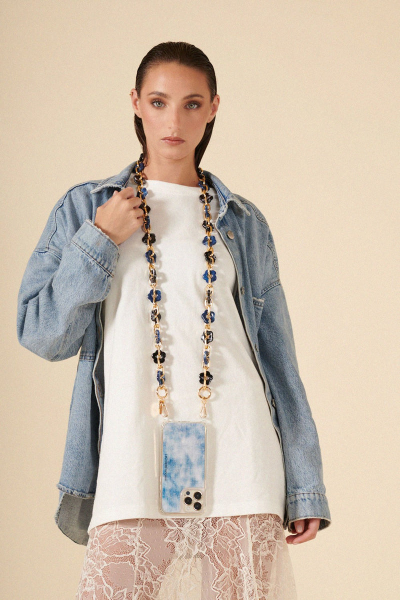 LCF CHAIN CASSY FLEURS BLEUES