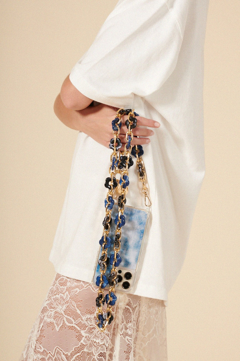LCF CHAIN CASSY FLEURS BLEUES