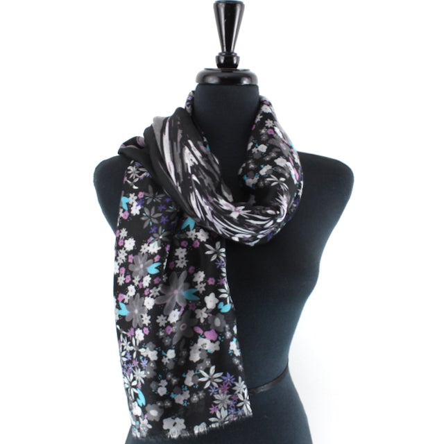SCATTERED FLORAL SCARF