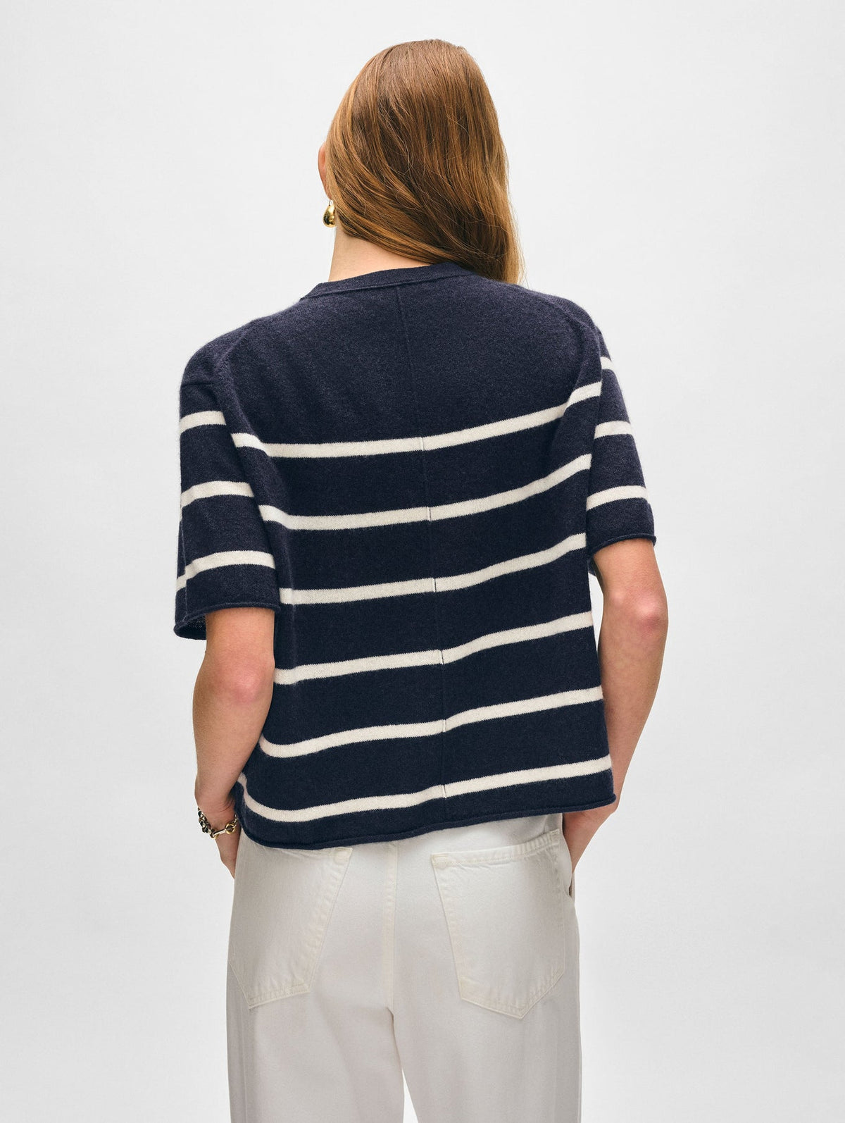 CASHMERE ROLL TRIM TSHIRT