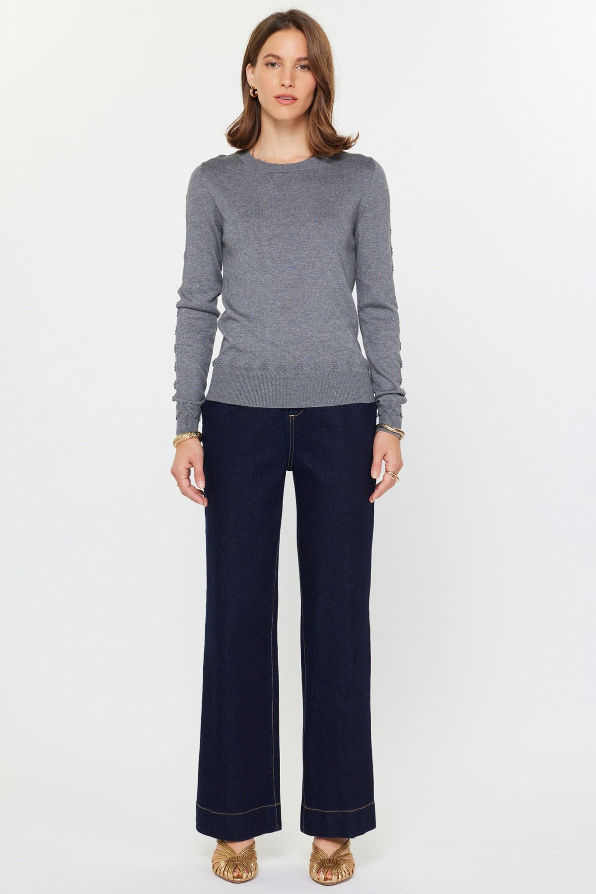 SCALLOP DETAIL SWEATER