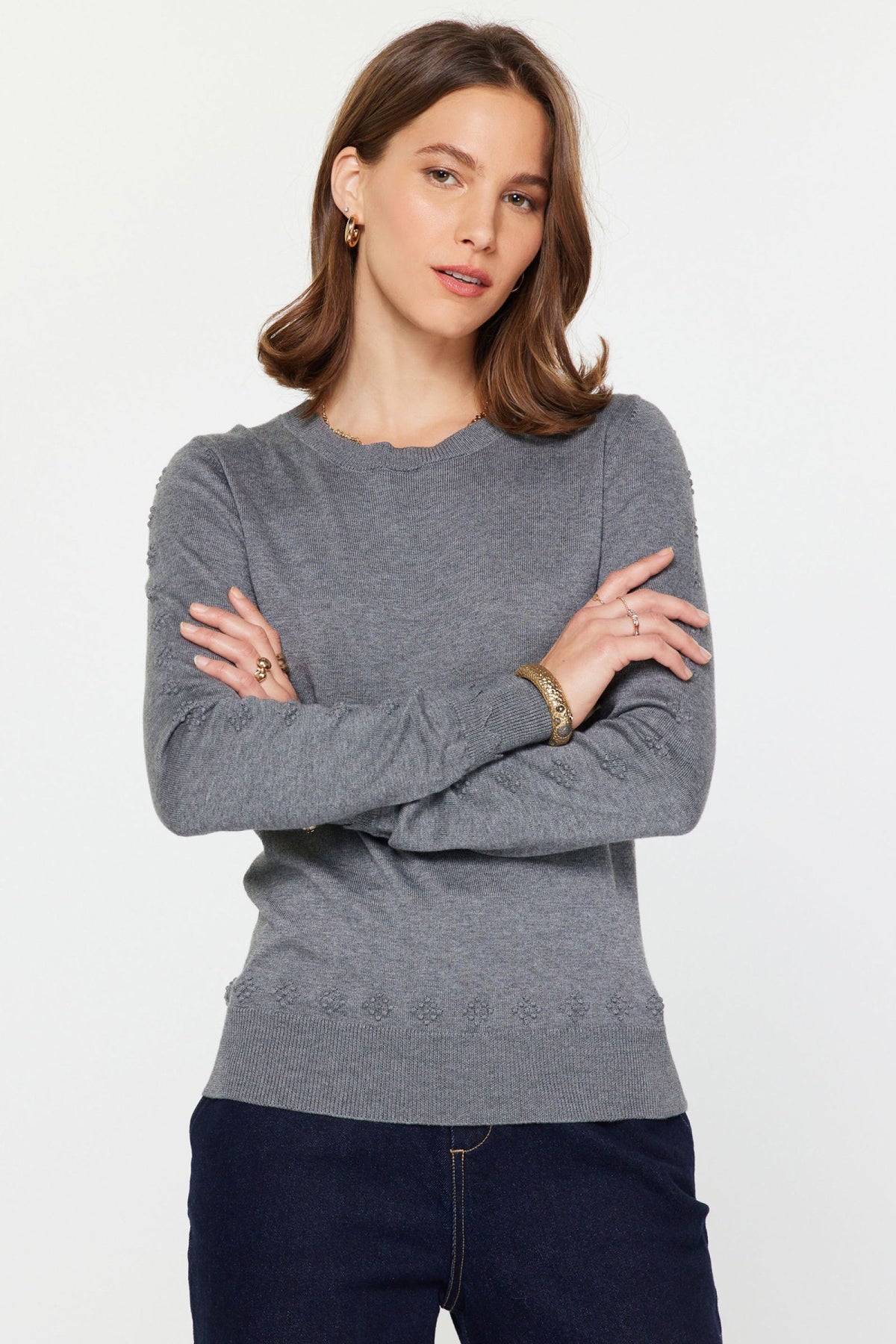 SCALLOP DETAIL SWEATER