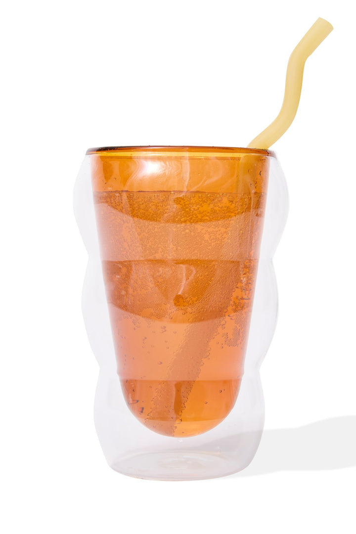 GLASS CLOUD CUPS AMBER