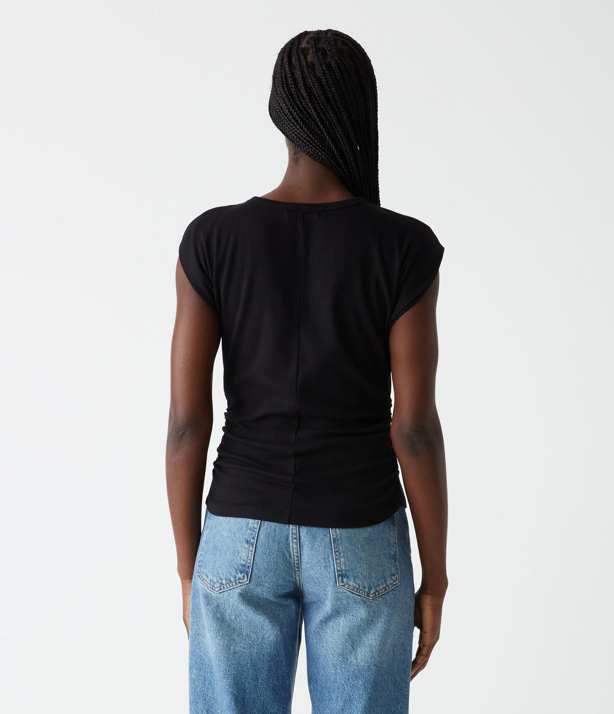 JONI CREW POWER SHOULDER TOP