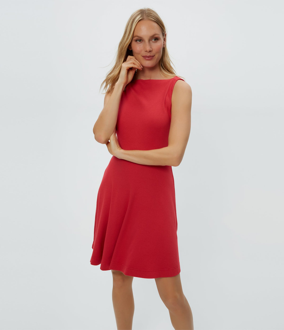 ANDY ULTRA RIB MINI SKATER DRESS