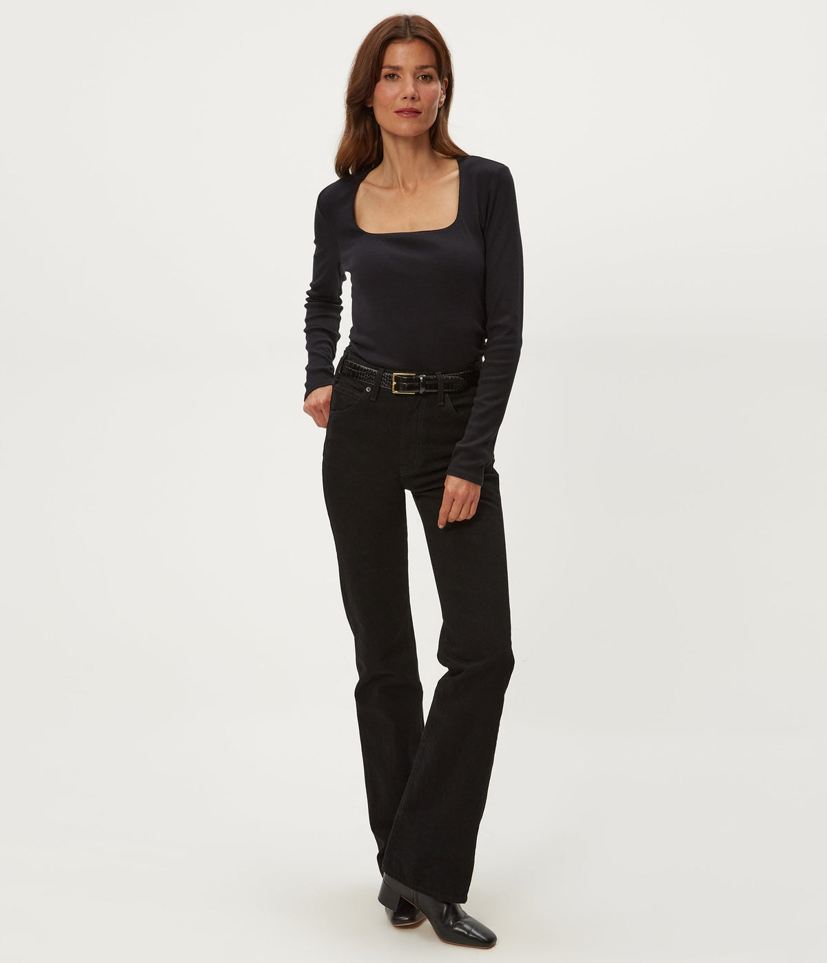 ULTRA RIB SARAH SQ NECK L/S