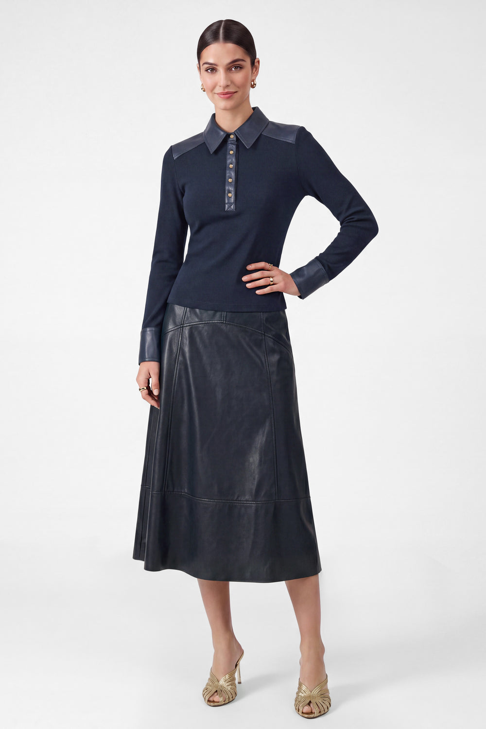FAUX LEATHER SKIRT