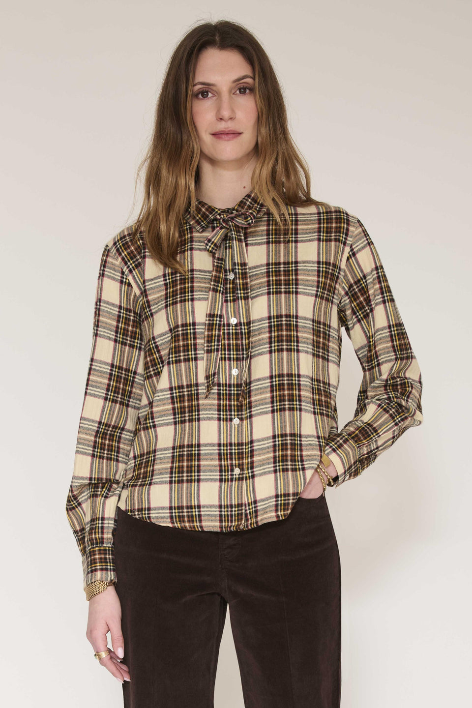 CRISTIE TIE NECK SHIRT