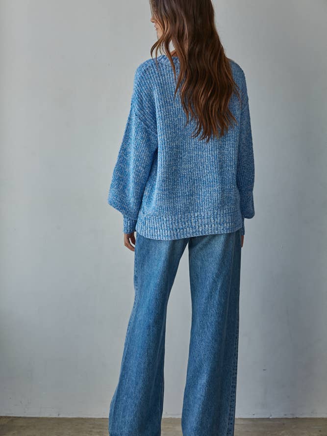 MOCK NECK COTTON SWEATER