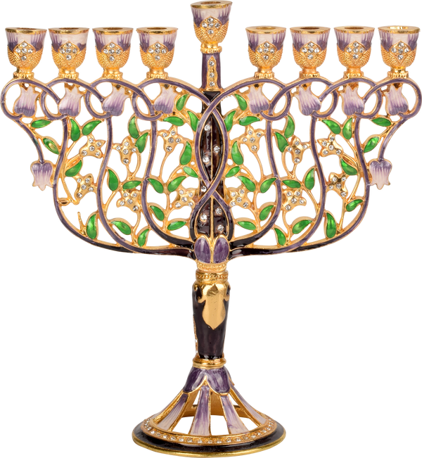 TREE OF LIFE JEWELLED MENORAH