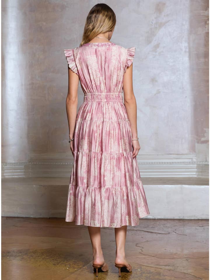 TIERED MIDI DRESS