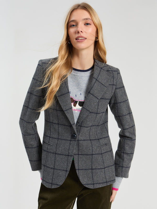SOFT PLAID BLAZER