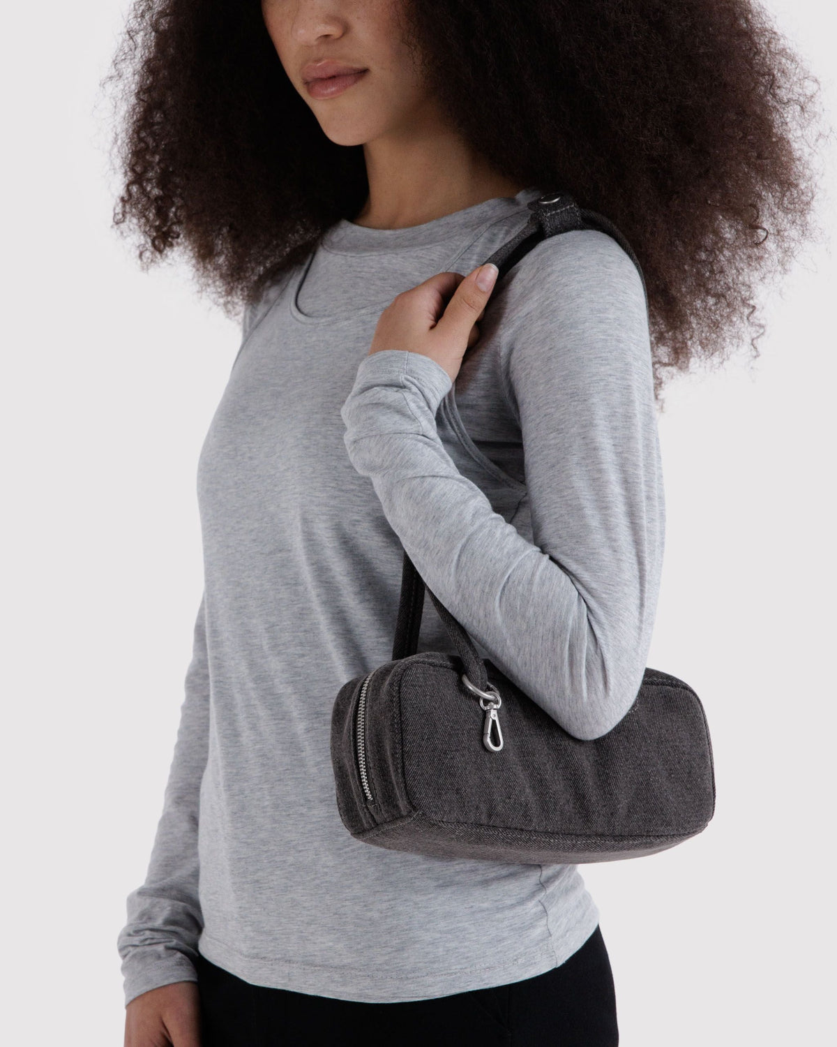 SML DENIM BOWLER BAG