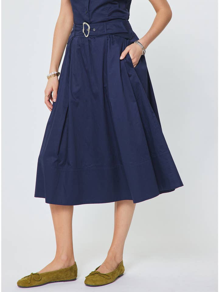 BELTED MIDI SKIRT