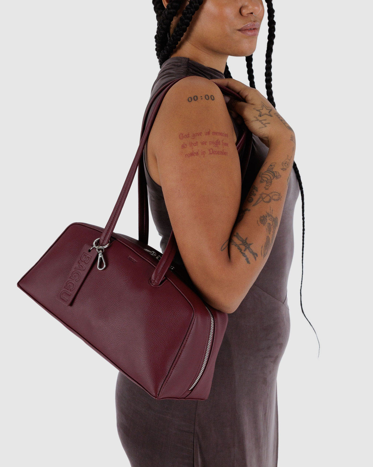 RECYCLED LEATHER BOWLER BAG