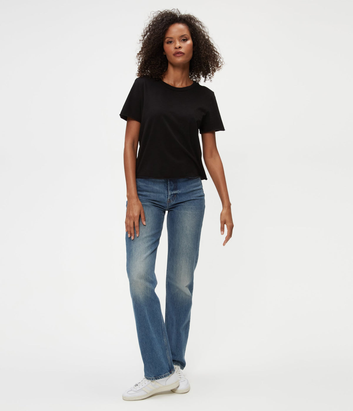 JACKIE RAW EDGE CREW NECK TEE