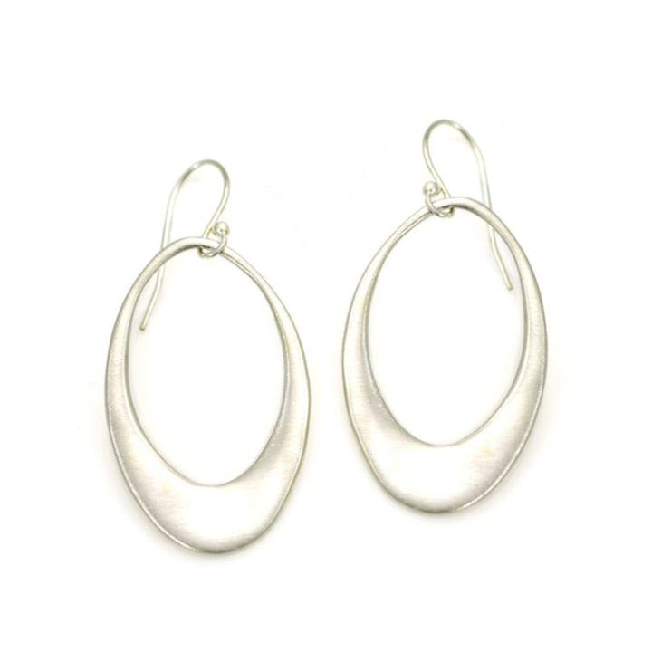 LARGE OPEN OVAL SILVER EARRINGS