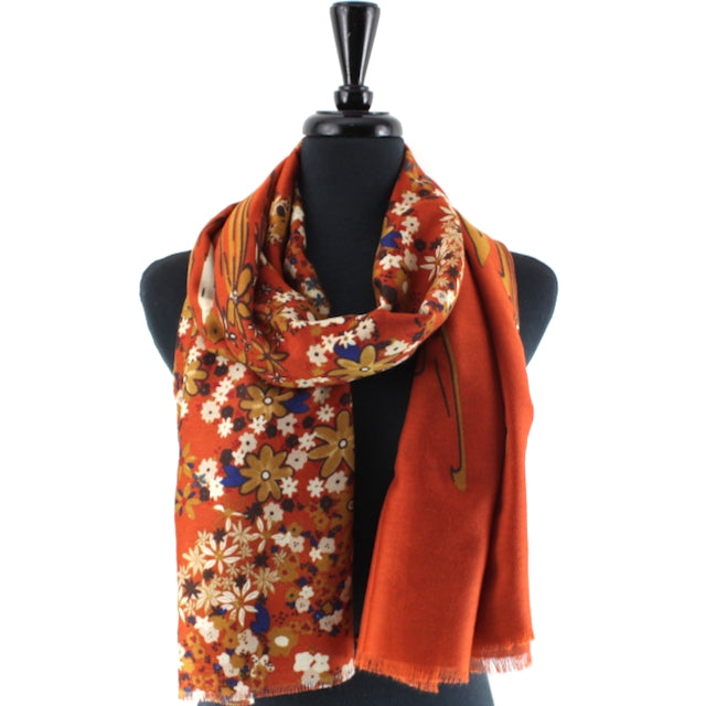 SCATTERED FLORAL SCARF