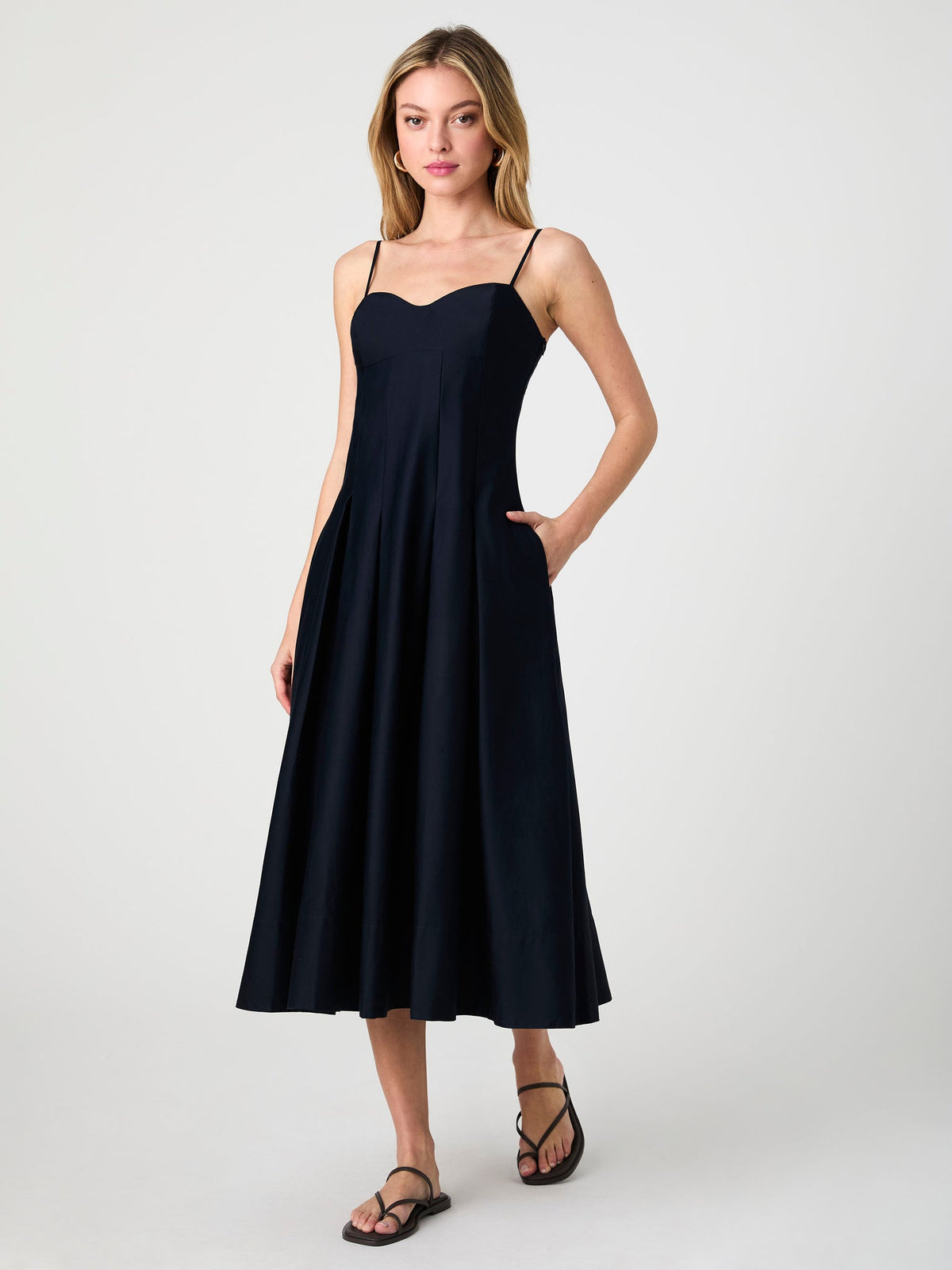 MULTI SEAM SATEEN DRESS