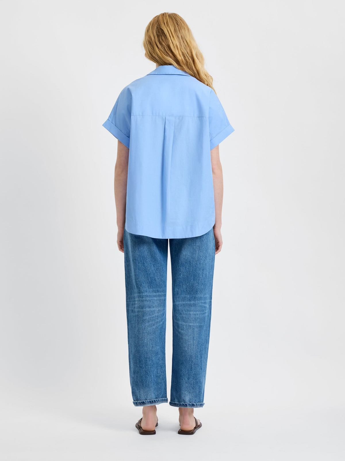 POPLIN COLLAR SS PULLOVER