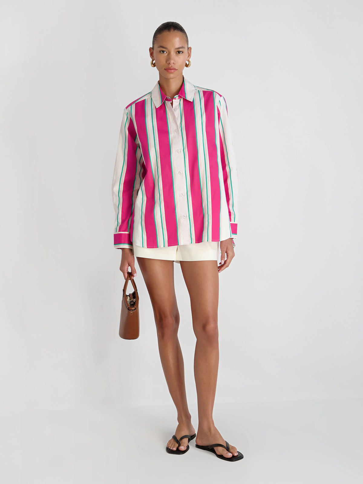ALEXIS POPLIN HAVANA BUTTON DOWN