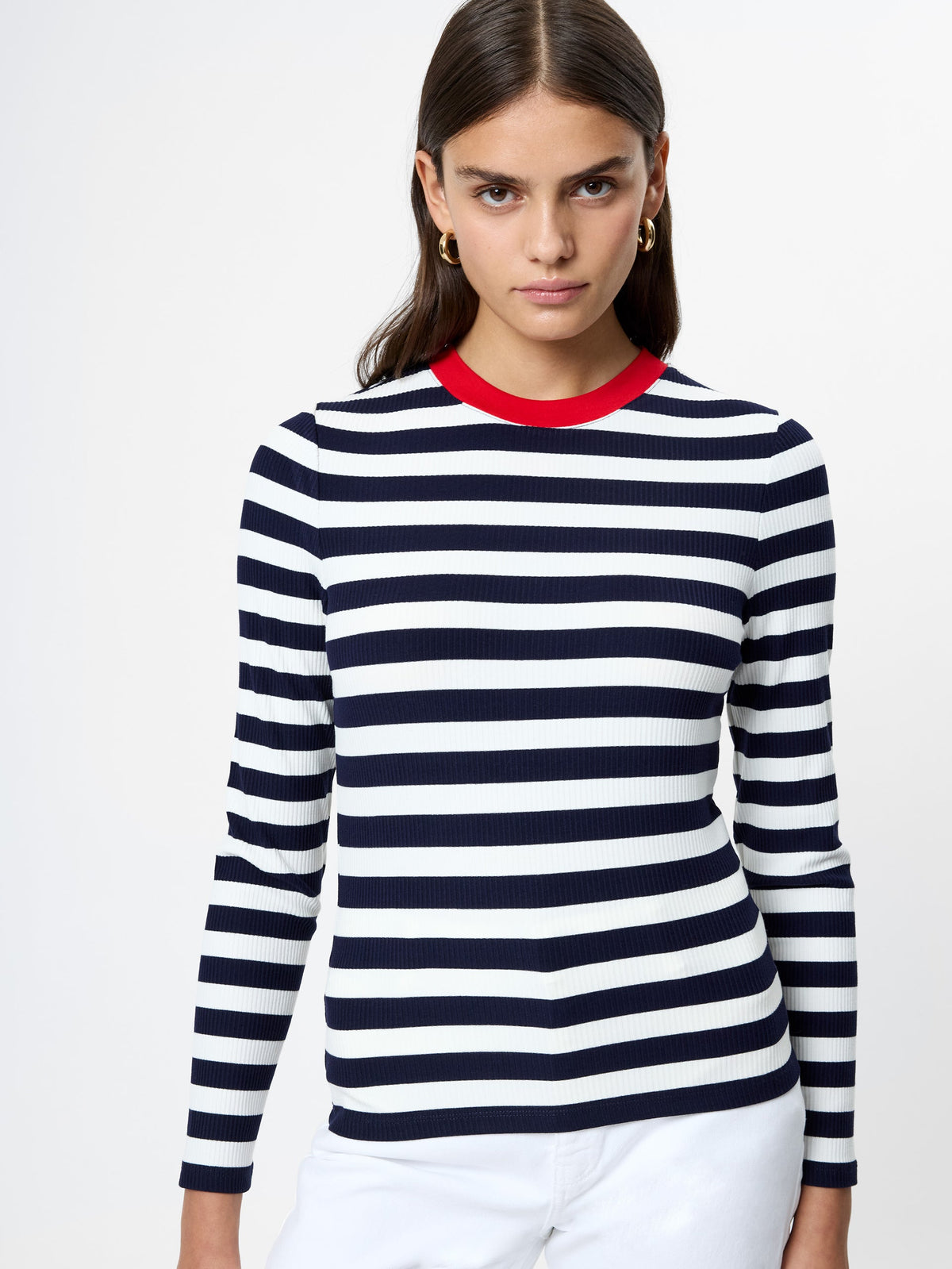 ESMAE RIB KNIT CREWNECK TOP