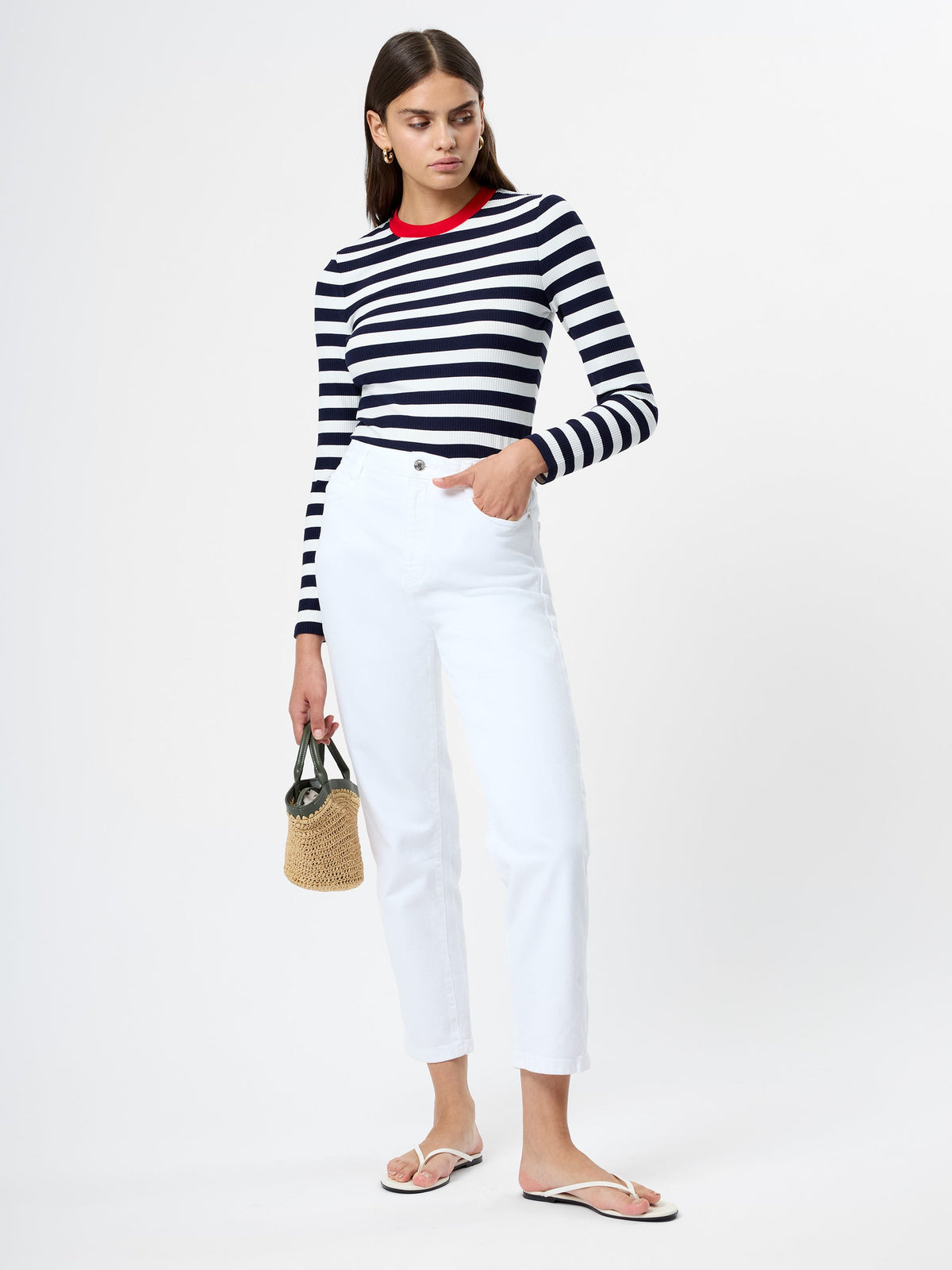 ESMAE RIB KNIT CREWNECK TOP