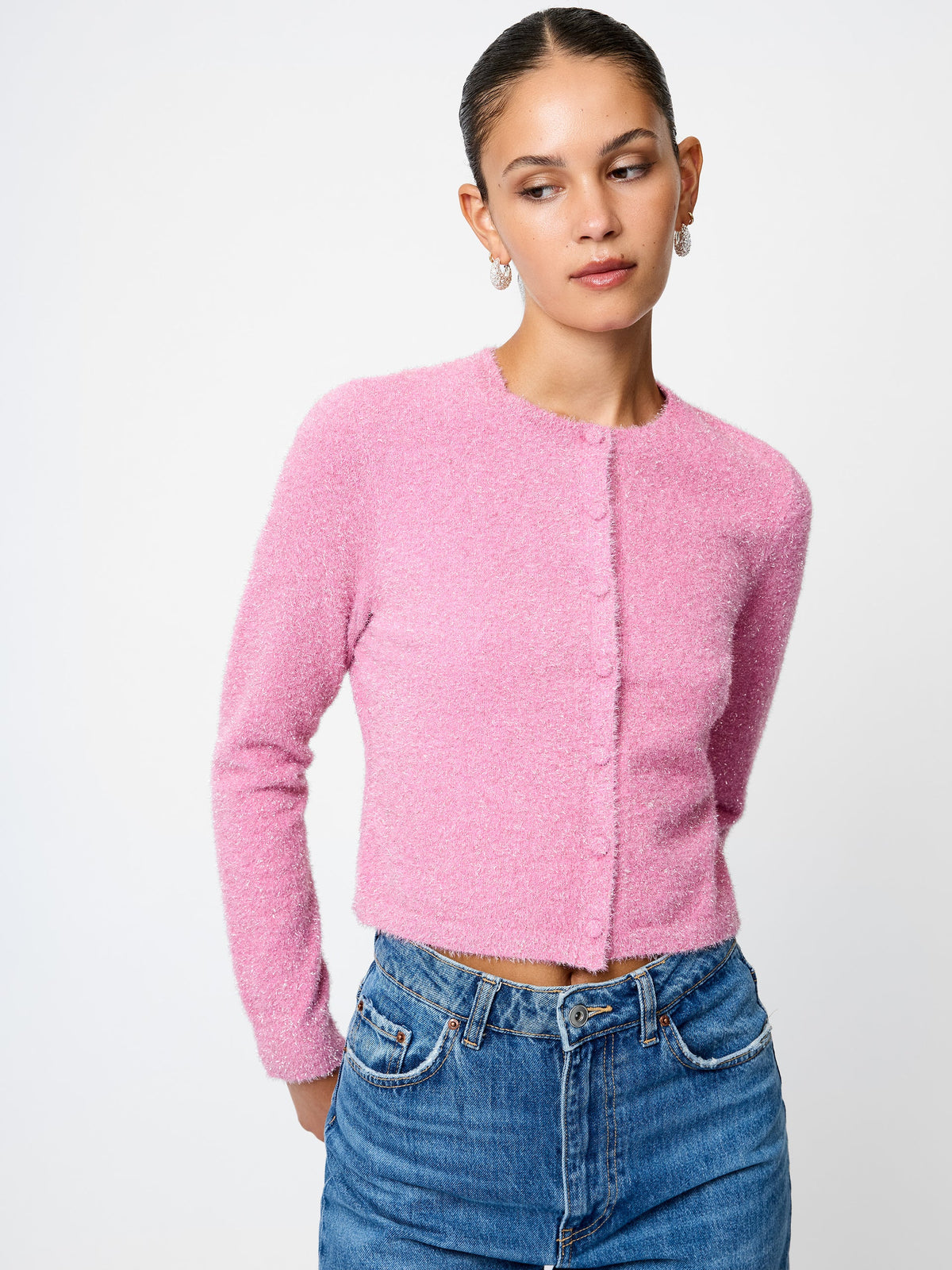 TINSEL KNIT SLIM CARDI