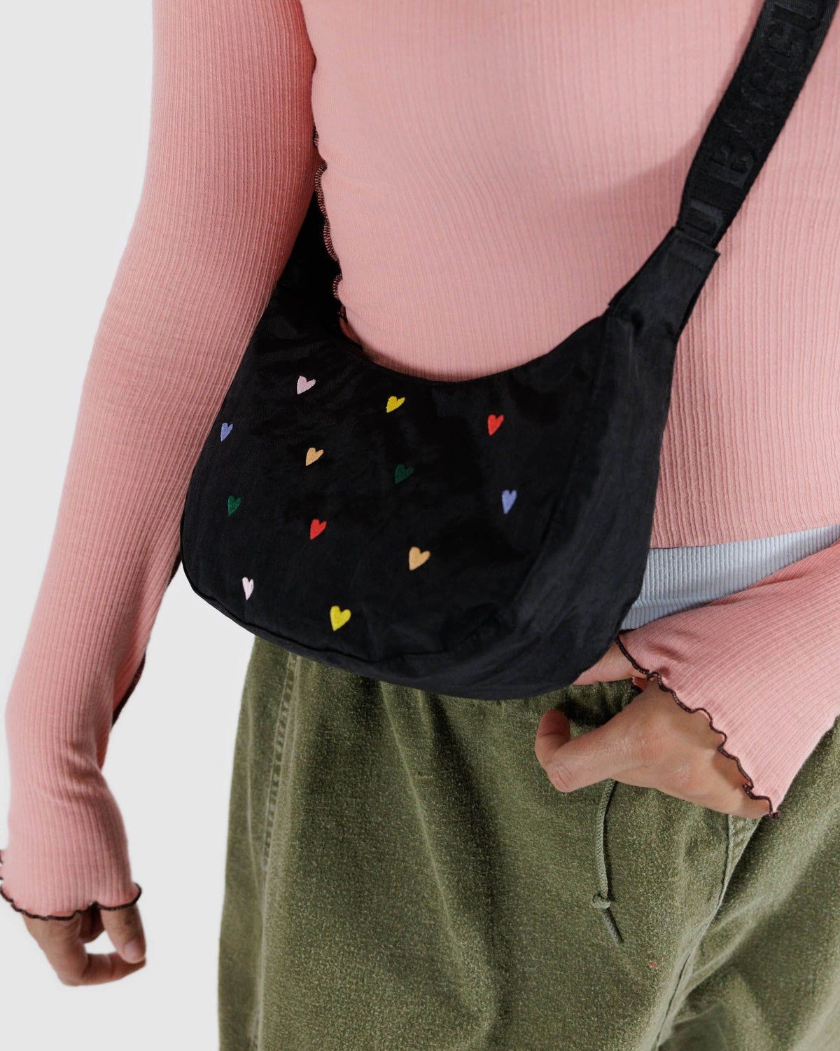 SMALL NYLON CRESCENT BAG