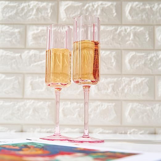 FLOWER CHAMPAGNE FLUTE SET/2