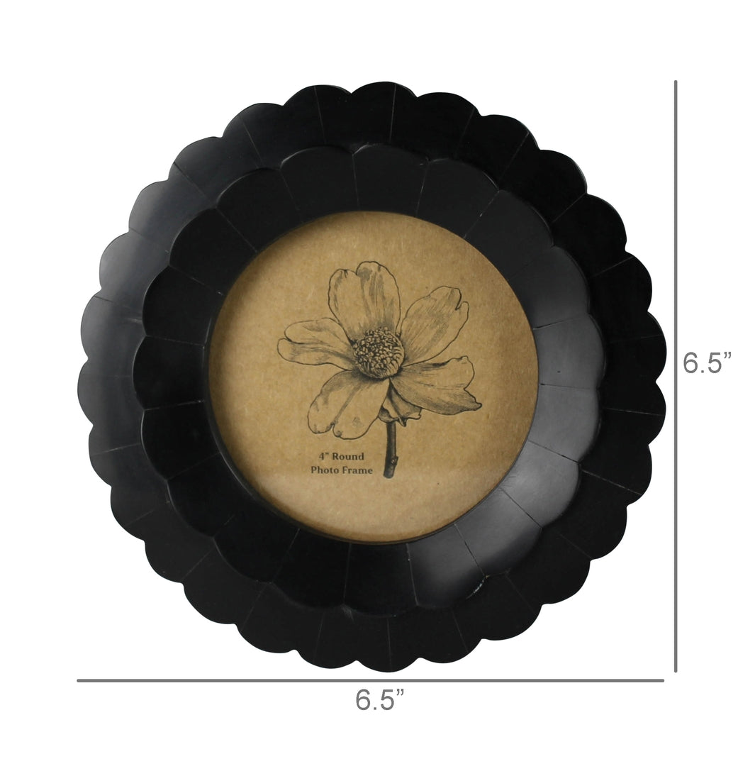 4IN RESIN PETAL FRAME BLACK