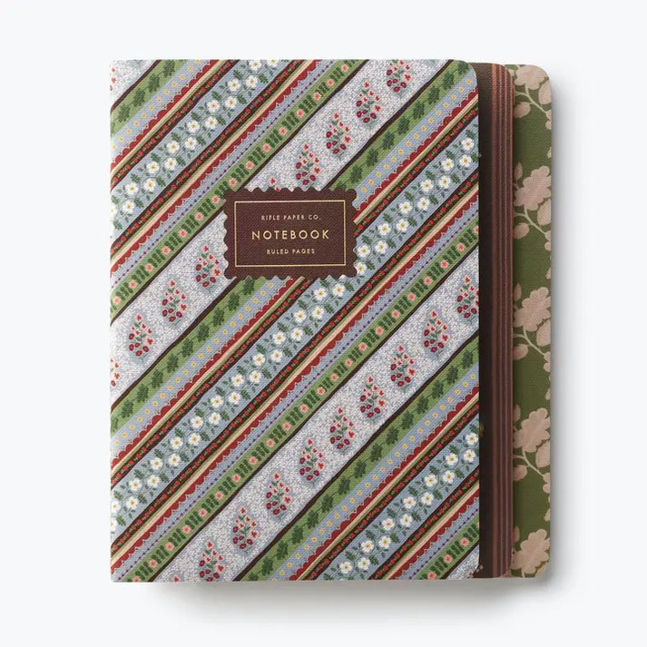 STITCHED NOTEBOOK SET PAISLEY