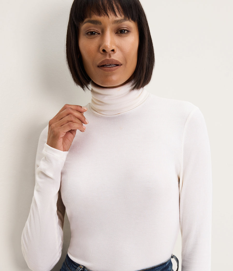 TARA CROP ECO RIB TURTLENECK