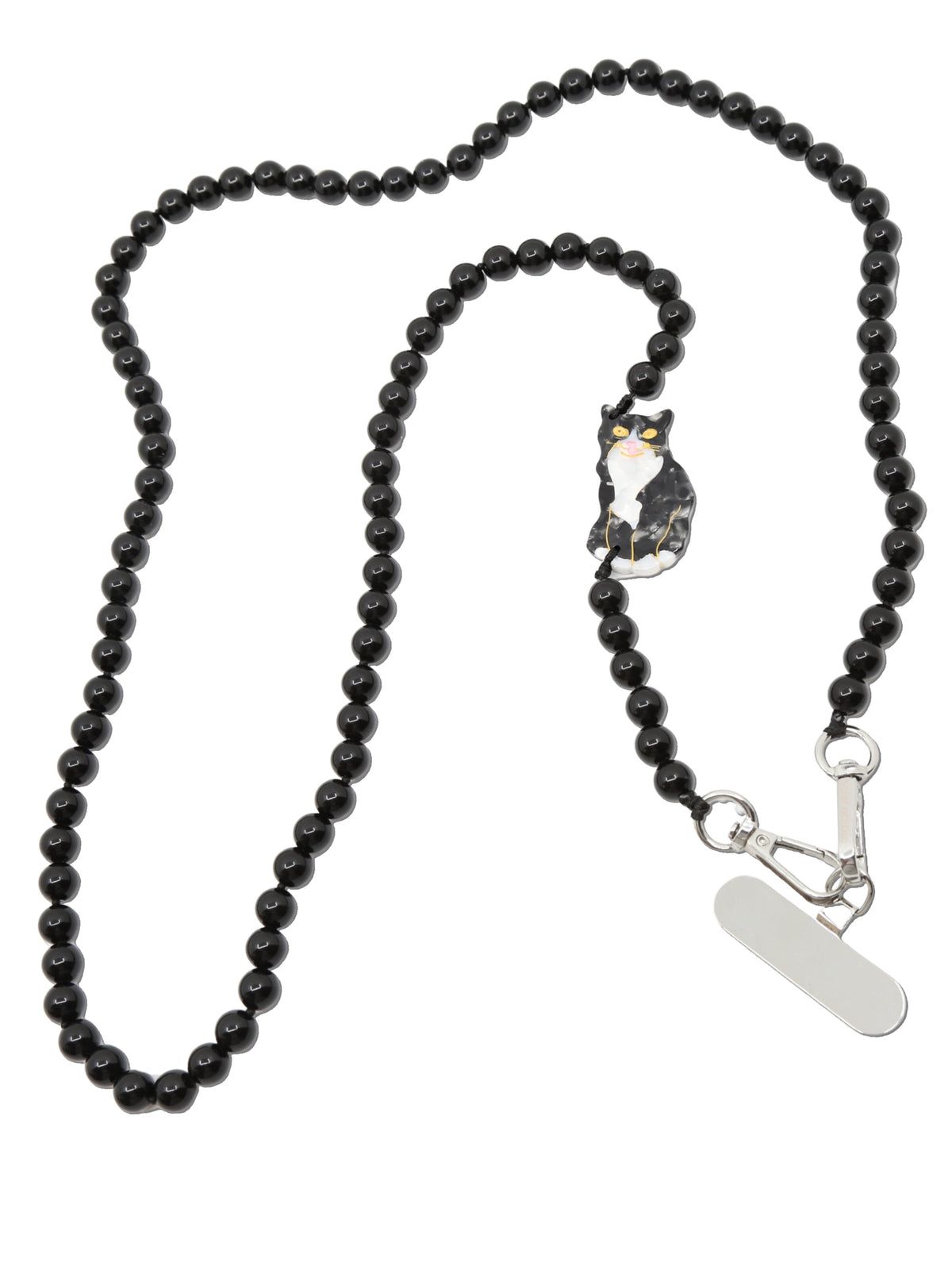 TUXEDO CAT CROSSBODY PHONE CHAIN