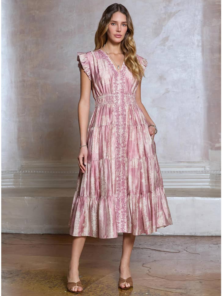 TIERED MIDI DRESS