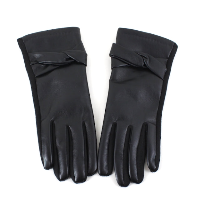 FAUX LEATHER GLOVE W/TWIST