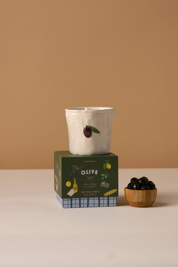 BISTRO OLIVE CERAMIC CANDLE