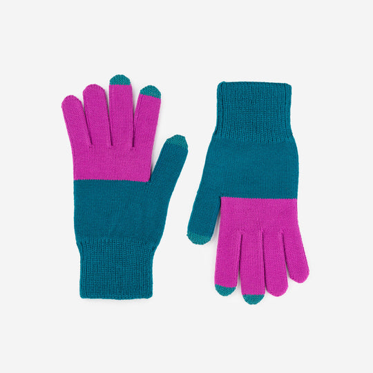 COLORBLOCK KNIT GLOVES