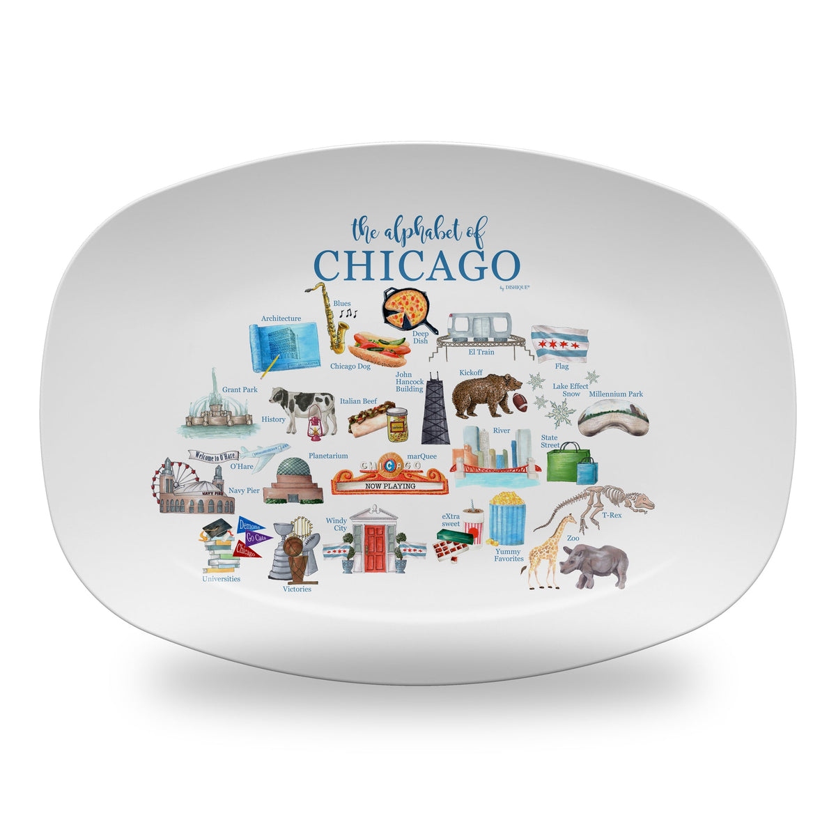 CHICAGO ALPHABET MELAMINE PLATTER