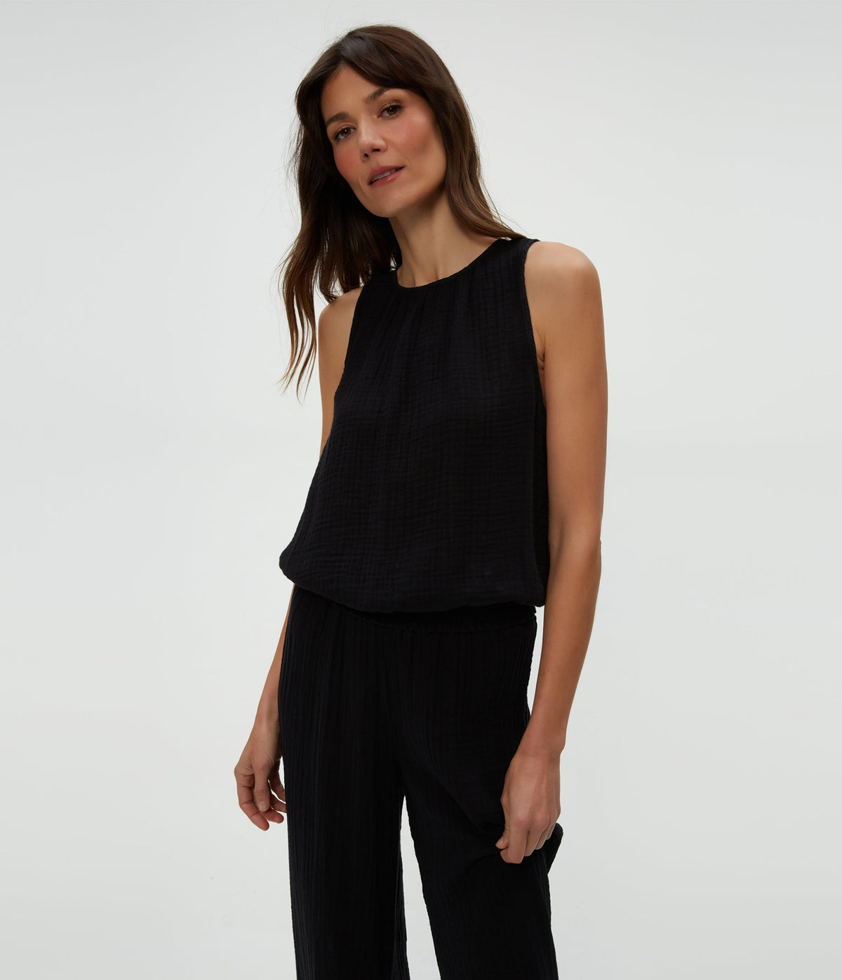JANELLE TIE NECK TANK