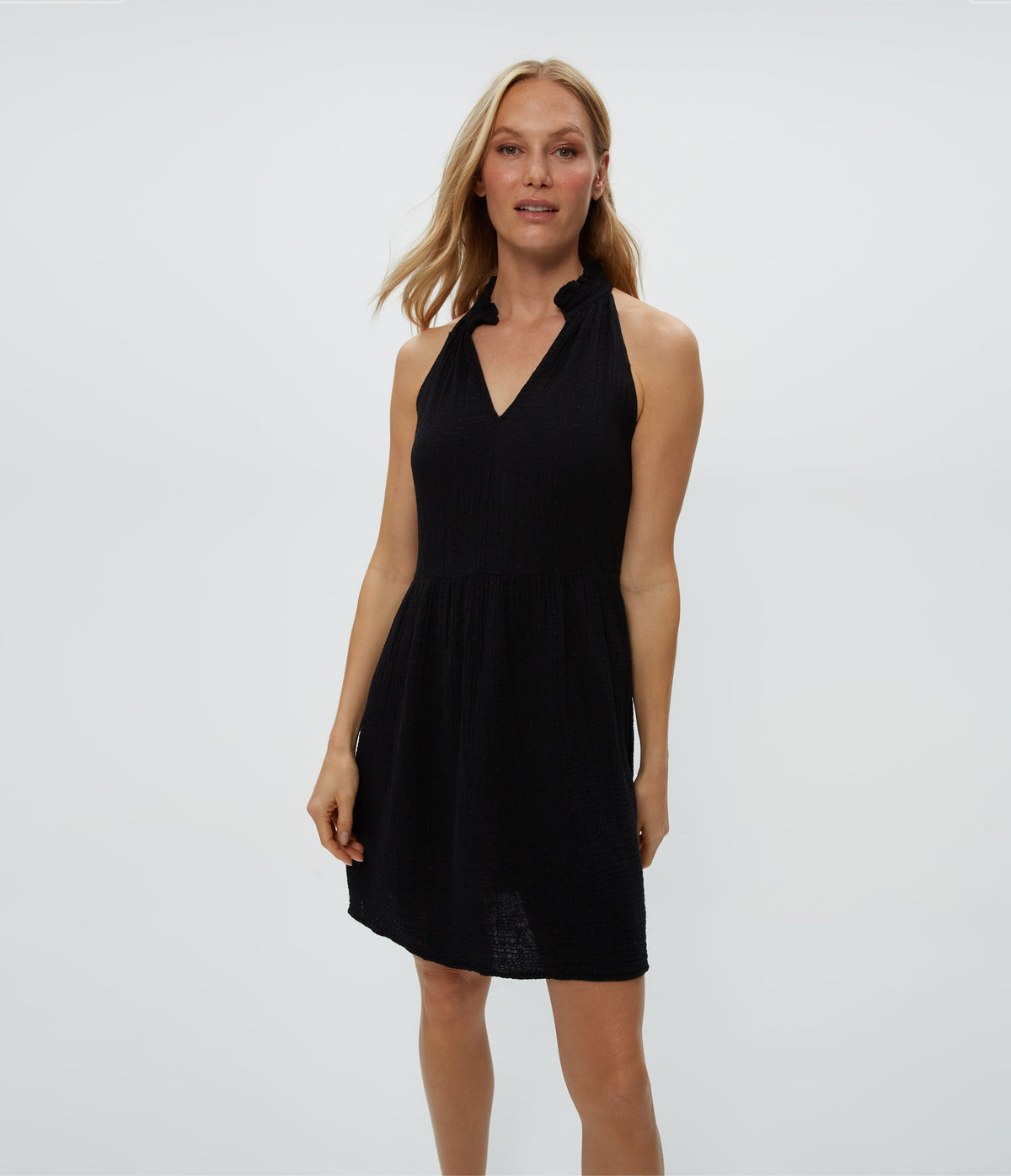 ALESSA SPLIT NECK DRESS