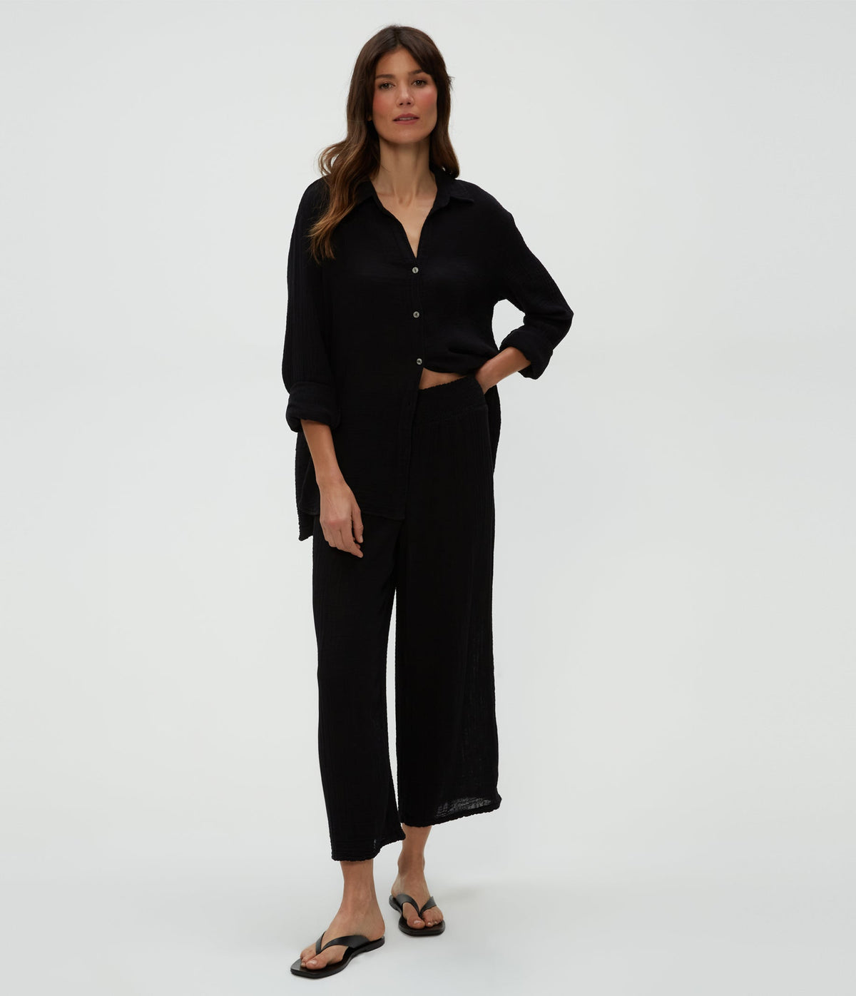 MEDINA SMOCKED WAIST CROP PANT