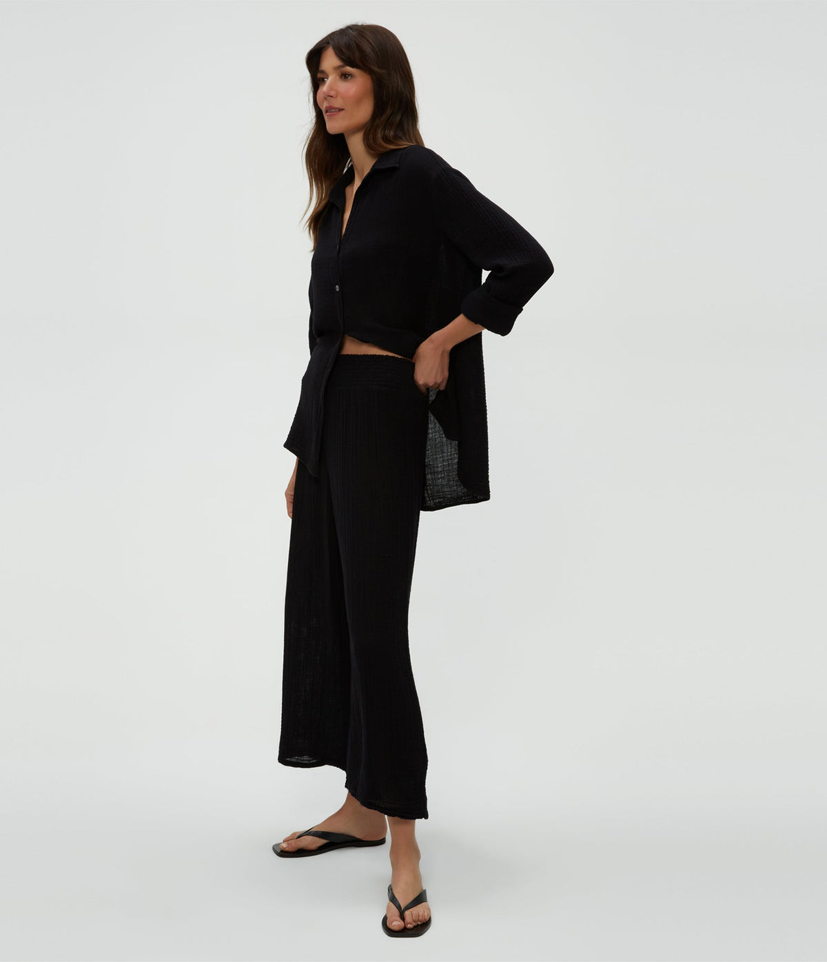 MEDINA SMOCKED WAIST CROP PANT
