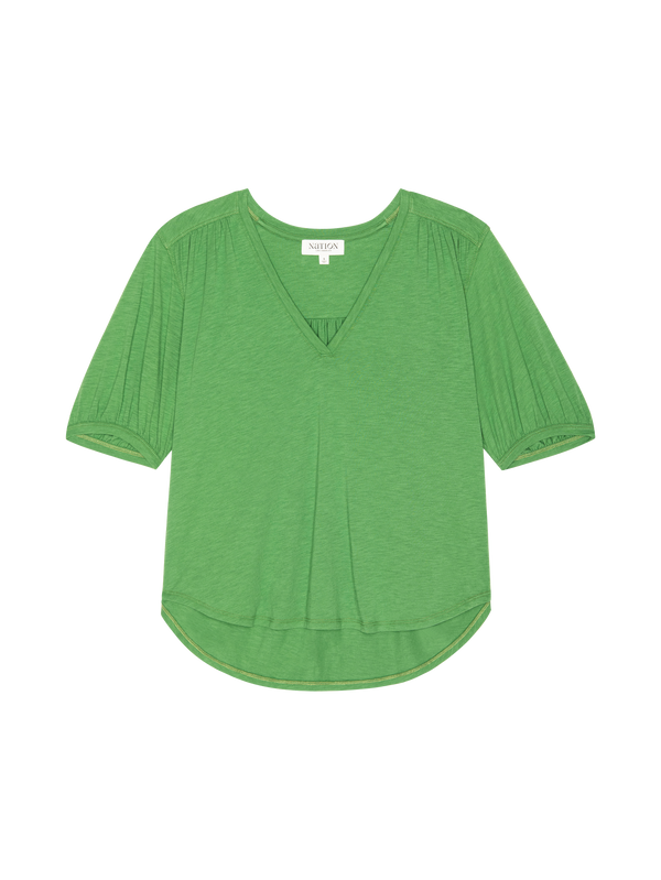 EDIE SHIRRED SHOULDER TOP