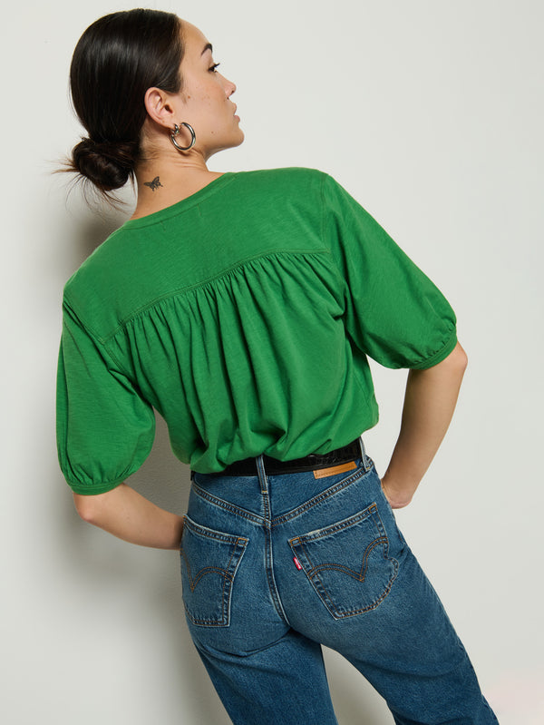 EDIE SHIRRED SHOULDER TOP