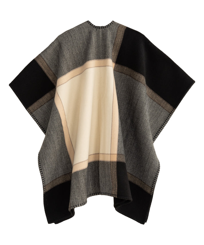 EXPLODED PLAID RUANA